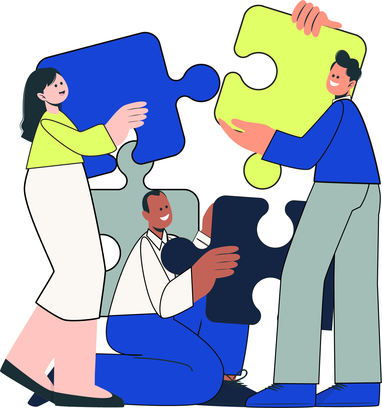 Illustratie over samenwerking en samen leren